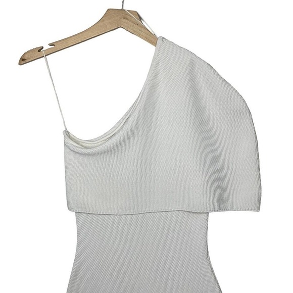 The Sei One Shoulder Cape Midi Pique Knit Sweater Dress Womens Size Medium $399 - Picture 7 of 15